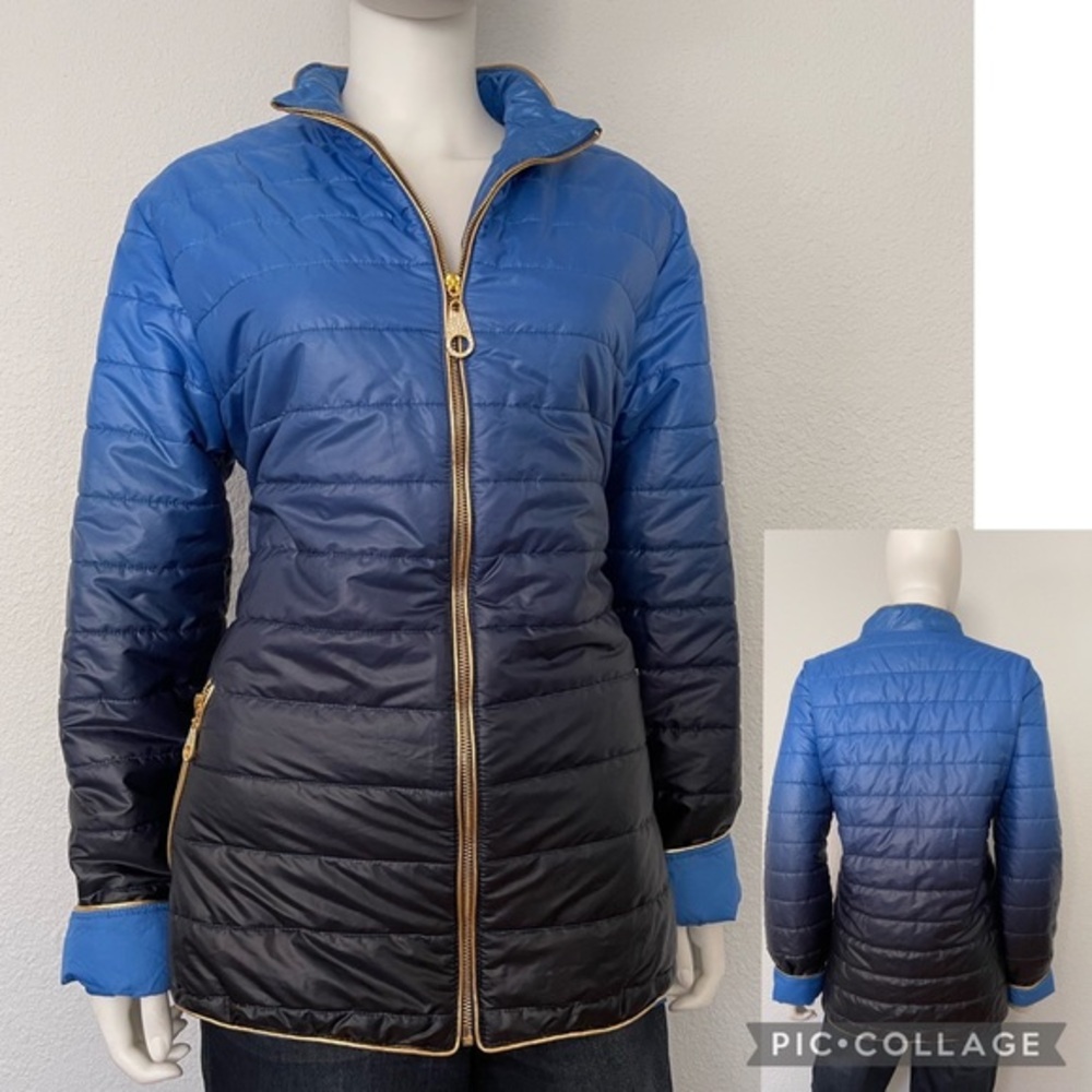 SALE đĽNWT WOMEN JACKET OMBRE LIGHTWEIGHT PUFFER ZIPâ BLAZER LINED STAND COLLAR